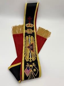 สายสะพายไหล่เมสัน ศิลปะสก็อตติช ระดับ 32 องศา ลายโรสครอว์  ปักด้วยด้ายทองและลวด  ระดับ 32 องศา ศิลปะสก็อตติช - Product Image 5