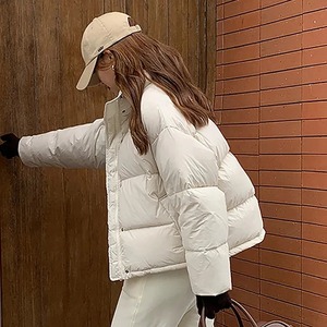 Women's Winter Warm Thick Short Parka Casual <b>Cotton</b> <b>Padded</b> Coat Stand Collar Breathable Simple Puffer Bomber Jacket Printed - Product Image 5