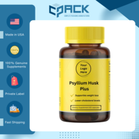 Capsules de complément alimentaire de qualité supérieure à base de psyllium, fabrication américaine, étiquetage privé disponible, 60 capsules, marque One Solution