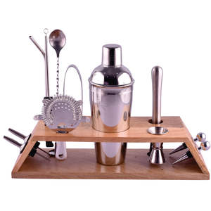 Juego de barras de madera Premium de acero inoxidable con una elegante colección de barware de diseño clásico - Product Image 2