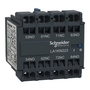 Per contattori SCHNEIDER ELECTRIC LA1KN403 TeSys K-4 NO, blocco contatti ausiliari con terminali a molla - Product Image 1