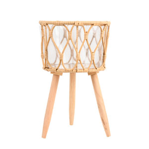 Décoration intérieure incontournable: petits pots de fleurs ronds en rotin du Vietnam | Articles de décoration pour la maison à vendre - Product Image 1