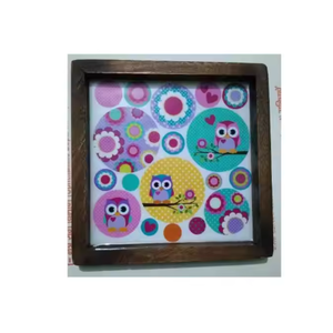 Plateau décoratif fait main en gros Petit plateau de service en émail imprimé de logo classique et élégant pour servir les aliments - Product Image 3