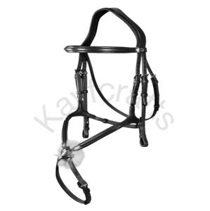 Figura 8 Noseband Horse Brida Cuero acolchado Cuero de grano completo Tocado anatómico Cuadrado Elevado Ecuestre - Product Image 1