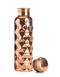 Bouteille en cuivre diamant, rehaussez votre hydratation avec l'élégance du cuivre, flacon en cuivre de luxe, bouteille scintillante en cuivre - Product Image 1
