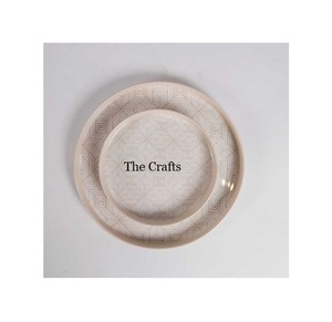 Juego de bandejas de madera y cuero para servir, dos vajillas de diferentes tamaños y colores, bandeja de comida y chocolate a precios económicos - Product Image 4