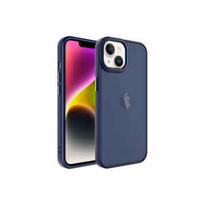 Étui fin en polycarbonate givré bleu marine Netzy pour iPhone 14 Plus, coque de téléphone portable élégante et résistante aux chocs - Product Image 1
