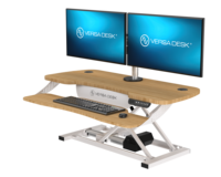 Convertisseur de bureau électrique réglable en hauteur VersaDesk PowerPro Elite, design moderne en bois, bureaux programmables pour le bureau