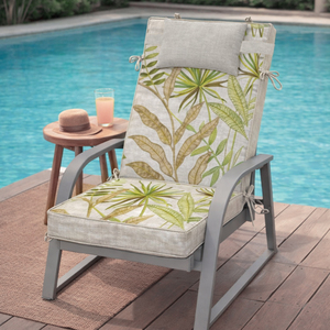 Cuscini per Sedie da Giardino 120x55x8cm, Comodi Cuscini da Esterno Leggermente Idrorepellenti con Cinghie di Fissaggio e Imbottitura in Schiuma - Product Image 3