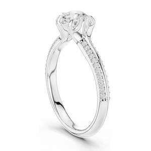 Anillo de Diamante de Laboratorio Redondo Brillante de 0.802 CT para Mujer, Claridad VVS-VS EF, Oro de 18K, 14K, 10K y Plata 925, Moissanita - Product Image 5