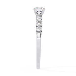 Anillo Solitario con Diamante Cultivado en Laboratorio de 0.67 CT, Banda de Oro Sólido de 14K, Media Eternidad, Minimalista, para Boda, Compromiso, Fiesta, Promesa - Product Image 3