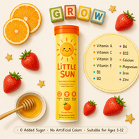 Comprimés effervescents multivitaminés et minéraux pour enfants OEM, supplément de calcium, de fer et de zinc