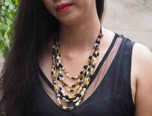 Collar de cuerno de búfalo de alta calidad, collar de cuerno Natural de Color miel ámbar, joyería de cuerno de búfalo para mujer, moda - Product Image 4