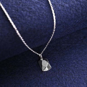Compre Colgantes de Plata de Ley 925 de Primera Calidad para Mujeres y Niñas, Geométricos, con Diamantes de Rodio, Moissanita, Oro Rosa y Base de Platino - Product Image 2