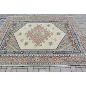 พรมหญ้าทะเลคอตตอนออร์แกนิกงานเย็บปะทำด้วยมือขนาด6.2x8ฟุตคลาสสิกสีขาวสไตล์ตุรกีโบราณ - Product Image 3