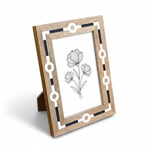 Natural Bone Inlay Luxury <b>Photo</b> <b>Frame</b> with Wood & Resin Customizable Design Eco-Friendly Home Decor - Product Image 1
