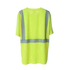 Pas cher Demi Manches 2025 T-shirts de sécurité Haute Visibilité Réfléchissant T-shirts de sécurité Personnaliser Votre Logo Workwear Chemise Hommes T-shirt - Product Image 4