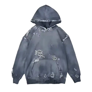 Sudadera con capucha de moda con estilo para hombre, hecha a medida, 100% algodón, estampado desgastado, logotipo bordado, talla de invierno XS - Product Image 1