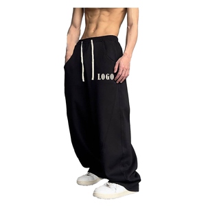Pantalon de jogging élégant décontracté pour hommes Baggy personnalisé pour survêtement en coton épais à imprimé bouffant avec taille élastique - Product Image 3