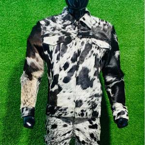 Nueva llegada de alta calidad de diseño personalizado de cuero de vaca chaqueta de invierno y pantalón para los hombres más populares de la moda de invierno - Product Image 1