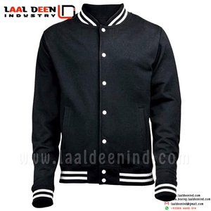 Veste de Baseball avec Logo brodé pour homme et femme, avec manches en cuir, design personnalisé - Product Image 2