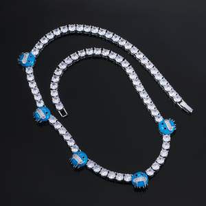 Brillez dans le soleil avec la chaîne en diamant la plus tendance en or blanc 14 carats plaqué, coupe ronde, mettant en valeur la clarté VVS, certifiée IGI - Product Image 2