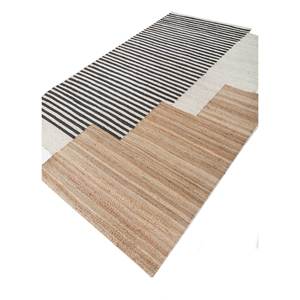 พรมลายทางสีงาช้าง ทอแบนจากปอกระเจาและป่าน รุ่น PDJT-390 สำหรับใช้ในบ้าน - Product Image 2