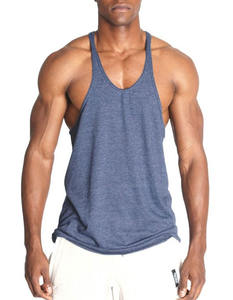 Nouveau débardeur uni personnalisé surdimensionné pour hommes, en polyester/coton, séchage rapide, respirant, col en V, vêtements de sport - Product Image 5