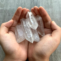 Pierre précieuse authentique de haute qualité en quartz naturel clair, cristaux bruts pointus, écologiques, pour décoration de fêtes et cadeaux