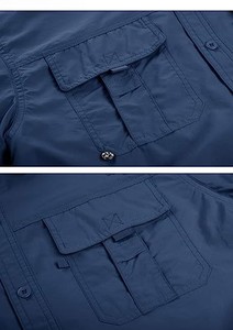 El mejor diseño cómodo Camisa de carga para hombres Tela de franela Anti-retráctil Transpirable Última tendencia Estilo Safari Venta caliente Precio barato - Product Image 6