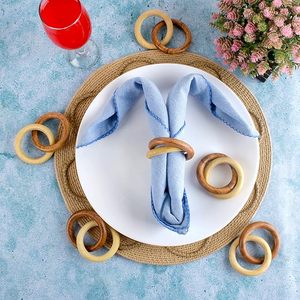 Double rond de serviette Grande décoration de table pour les mariages, les fêtes et les repas de tous les jours Forme de papillon en bois de manguier et en papier pour les saisons de printemps - Product Image 6