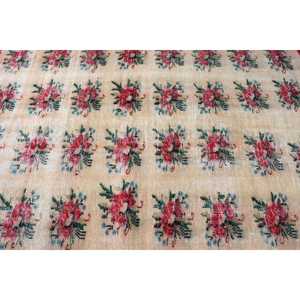 5.8x7.5 ft Large Turkish Rug, Vintage Rug, <b>Red</b> Blue Polka dot <b>Wool</b> Rug - Product Image 5