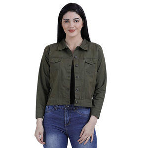La última chaqueta de mezclilla de algodón para mujer, chaquetas de invierno hechas a medida de Color sólido informal, chaqueta de talla grande para mujer, servicio OEM - Product Image 4