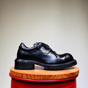 Bottes de moto en cuir pour homme, style harnais, en cuir véritable, avec embout en acier et semelle résistante à l'huile - Product Image 1