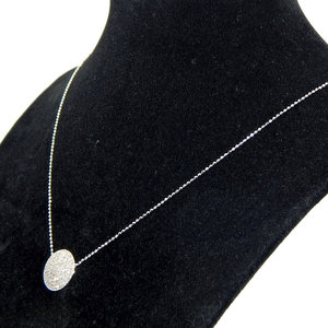 Splendida collana pendente cerchio con diamanti in oro bianco 14K - Product Image 2