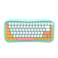 Clavier sans fil vintage pour ordinateur, coloré, compact, silencieux, avec interrupteurs linéaires, touches rondes, silencieux et portable, personnalisable