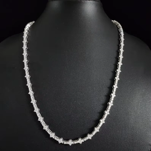 Hip Hop Bling Moissanite Iced Out <b>Tennis</b> Chain <b>Necklace</b> for <b>Men</b> Women Fine Jewelry - Product Image 1