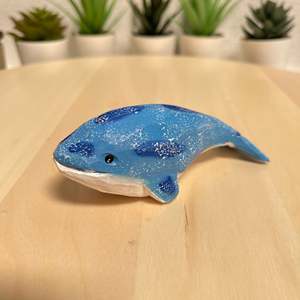 YEEYAYA intagliato a mano 4 pollici di legno di balena scultura animale acquatico figurina per la decorazione della casa e la decorazione della camera - Product Image 4