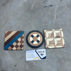 Posavasos Redondos de Madera de Diseño Moderno y Lujoso, 8 mm de Grosor, Personalizables, Reutilizables y Ecológicos, Accesorios para Tazas de Café para Uso Doméstico - Product Image 3