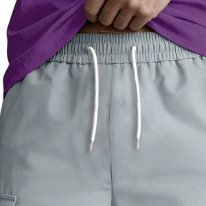 Mens <b>Lightweight</b> Woven <b>Cargo</b> Bermuda <b>Shorts</b> Elastic Drawstring Waist Multiple Pocket Casual Outdoor Summer Hiking <b>Shorts</b> - Product Image 4