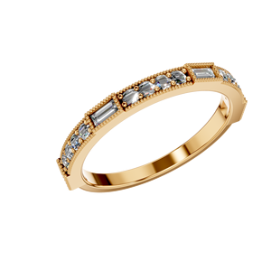 Elegante minimalista 14K sólido oro rosa eternidad banda anillo Original chapado en oro diamante para bodas fiestas regalo de compromiso - Product Image 5