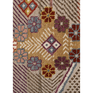 พรมไหมพรมผสมไหมไผ่สีน้ำตาลเบจ แมนชาฮ่า ลายเรขาคณิตสูง รูปทรงสี่เหลี่ยมผืนผ้า สำหรับบ้าน ห้องนั่งเล่น ทางเดิน-Les-2730 - Product Image 3