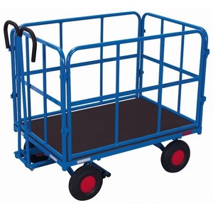 Variofit 700 kg Capacity Manual Platform <b>Cart</b> 4 Tubular Mesh Walls Four-Wheel Industrial Shopping Storage <b>Tool</b> OEM Frame - Product Image 1