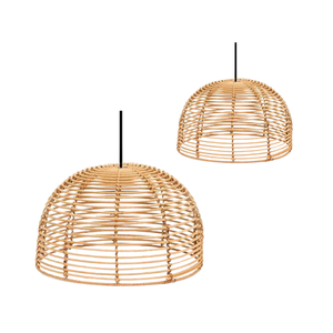 Pantallas de lámpara de araña de bambú de ratán hechas a mano perfectas para agregar un ambiente acogedor y rústico a cualquier habitación o espacio al aire libre - Product Image 1