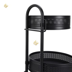 Support de stockage d'épices en métal luxueux 3 couches Top vente fait à la main de haute qualité couleur noire support décoratif Kitchne Ware - Product Image 2