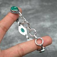 Bracelet en argent sterling 925 plaqué or rose, serti d'un diopside chromé de luxe certifié GIA, fait main, bijou de Noël