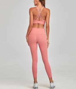 Conjunto de yoga OEM para mujer, ropa deportiva sin costuras de dos piezas, Sujetador deportivo con mallas, fabricante de ropa deportiva - Product Image 4