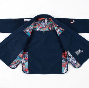 Vente en gros personnalisé BJJ Gi 100% coton perlé armure Jiu Jitsu Kimono avec pantalon bleu marine Gis Ripstop, fournisseur uniforme d'arts martiaux OEM - Product Image 5