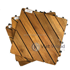 Dalles de terrasse extérieures en bois d'acacia du Vietnam, finition mate, antidérapantes, étanches, à pose facile, 12 mm, garantie 5 ans et plus - Product Image 1