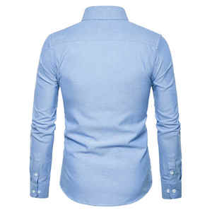 Robe décontractée pour homme chemise à manches longues boutonnée pour le travail formel d'affaires coupe ajustée vêtements de bureau haute visibilité réfléchissants - Product Image 6